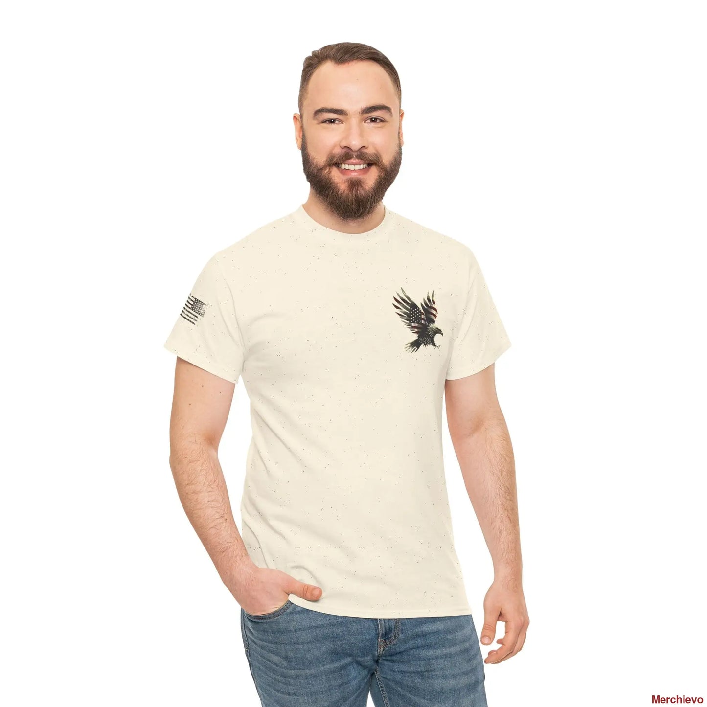 Liberty Reloaded 2.0 - Vintage Eagle Patriotic Heavy Cotton Tee Natural / S T-Shirt