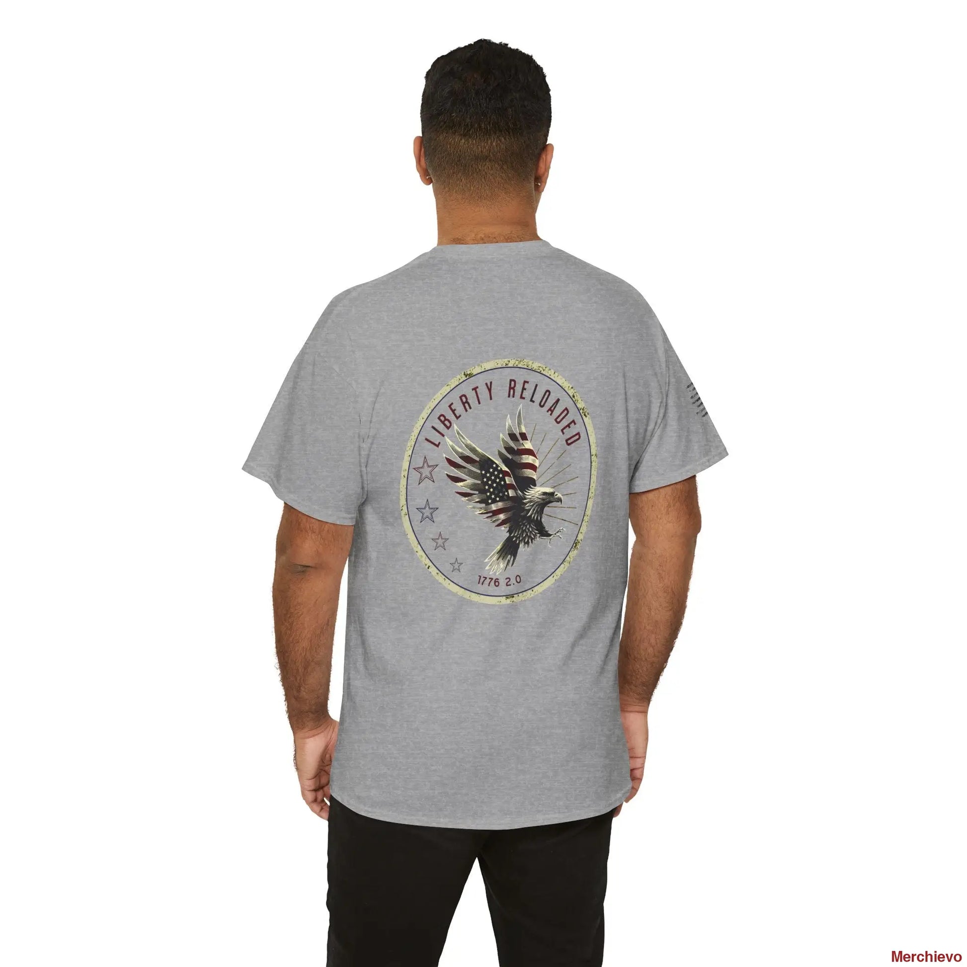 Liberty Reloaded 2.0 - Vintage Eagle Patriotic Heavy Cotton Tee Sport Grey / S T-Shirt