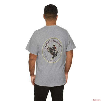 Liberty Reloaded 2.0 - Vintage Eagle Patriotic Heavy Cotton Tee Sport Grey / S T-Shirt
