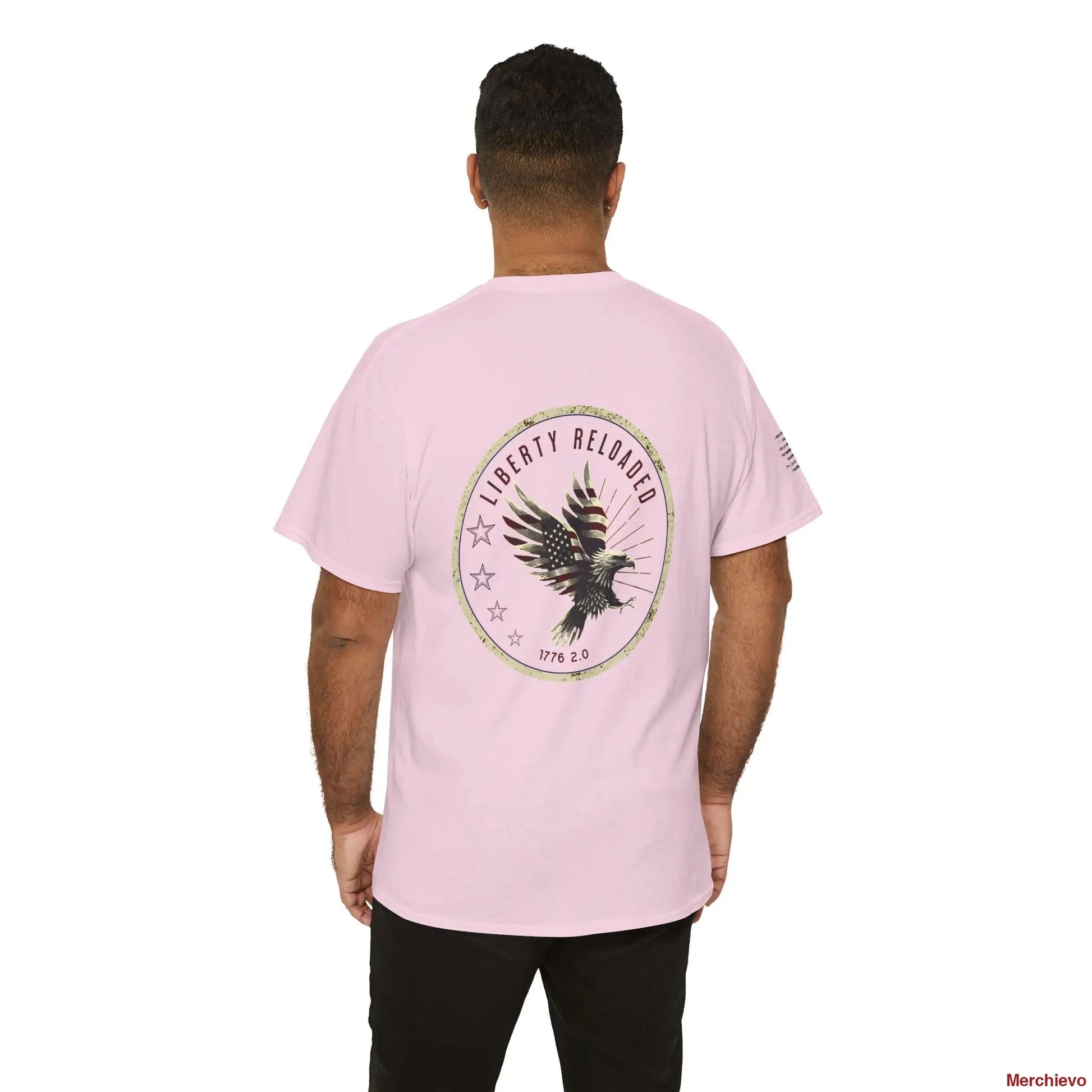 Liberty Reloaded 2.0 - Vintage Eagle Patriotic Heavy Cotton Tee T-Shirt