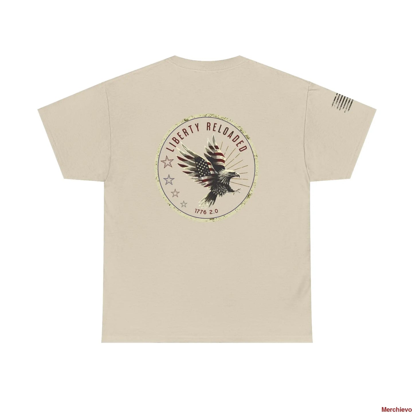 Liberty Reloaded 2.0 - Vintage Eagle Patriotic Heavy Cotton Tee T-Shirt