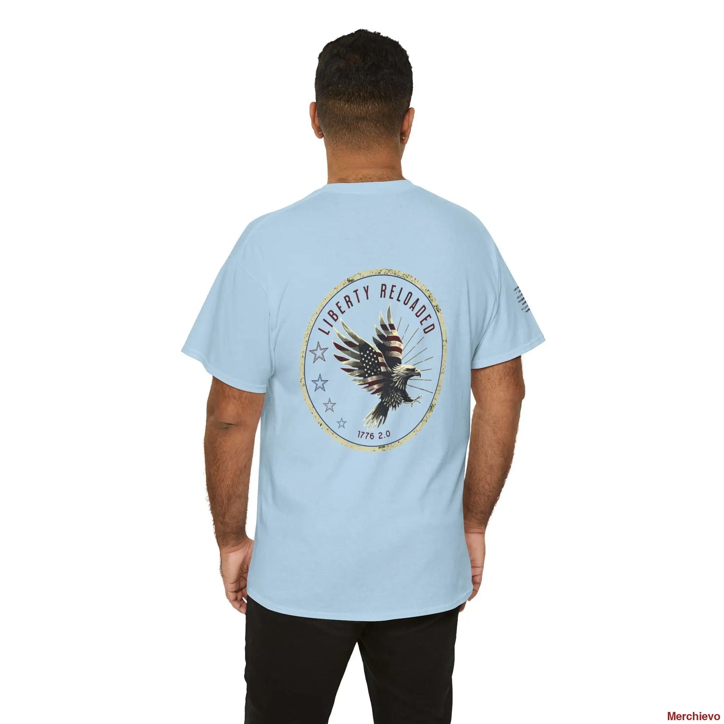 Liberty Reloaded 2.0 - Vintage Eagle Patriotic Heavy Cotton Tee T-Shirt