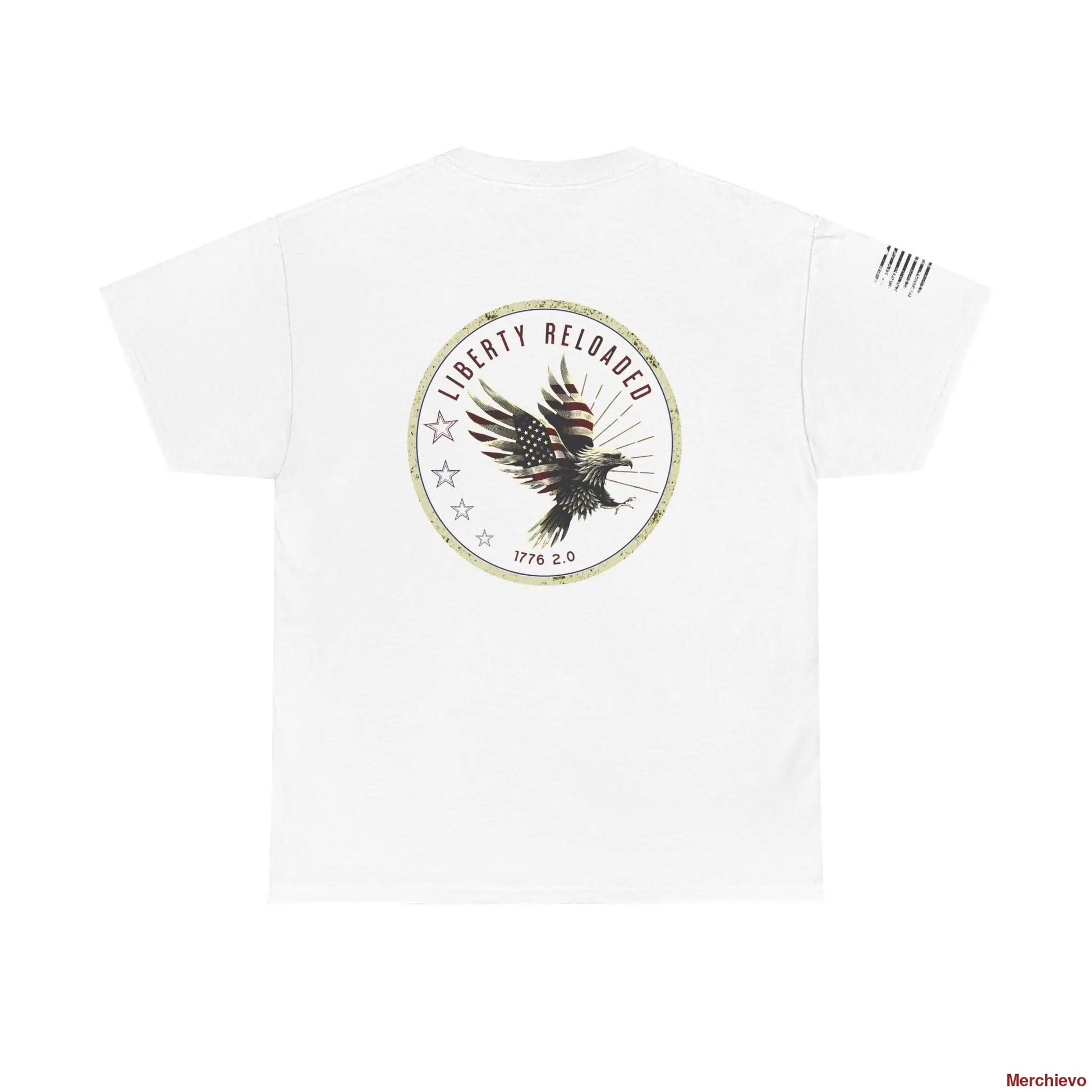 Liberty Reloaded 2.0 - Vintage Eagle Patriotic Heavy Cotton Tee T-Shirt
