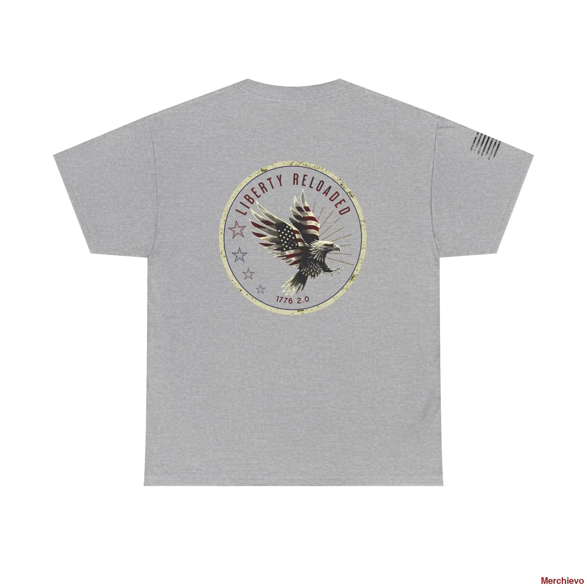 Liberty Reloaded 2.0 - Vintage Eagle Patriotic Heavy Cotton Tee T-Shirt