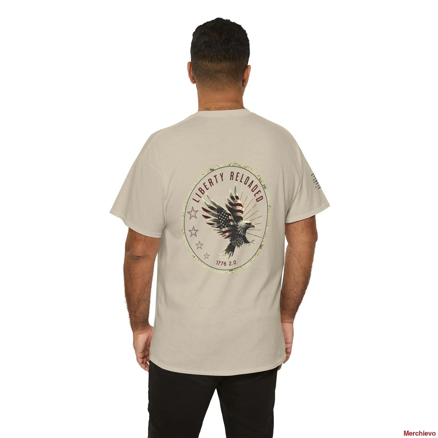 Liberty Reloaded 2.0 - Vintage Eagle Patriotic Heavy Cotton Tee T-Shirt