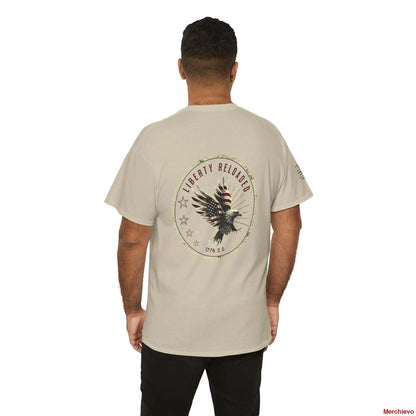 Liberty Reloaded 2.0 - Vintage Eagle Patriotic Heavy Cotton Tee T-Shirt