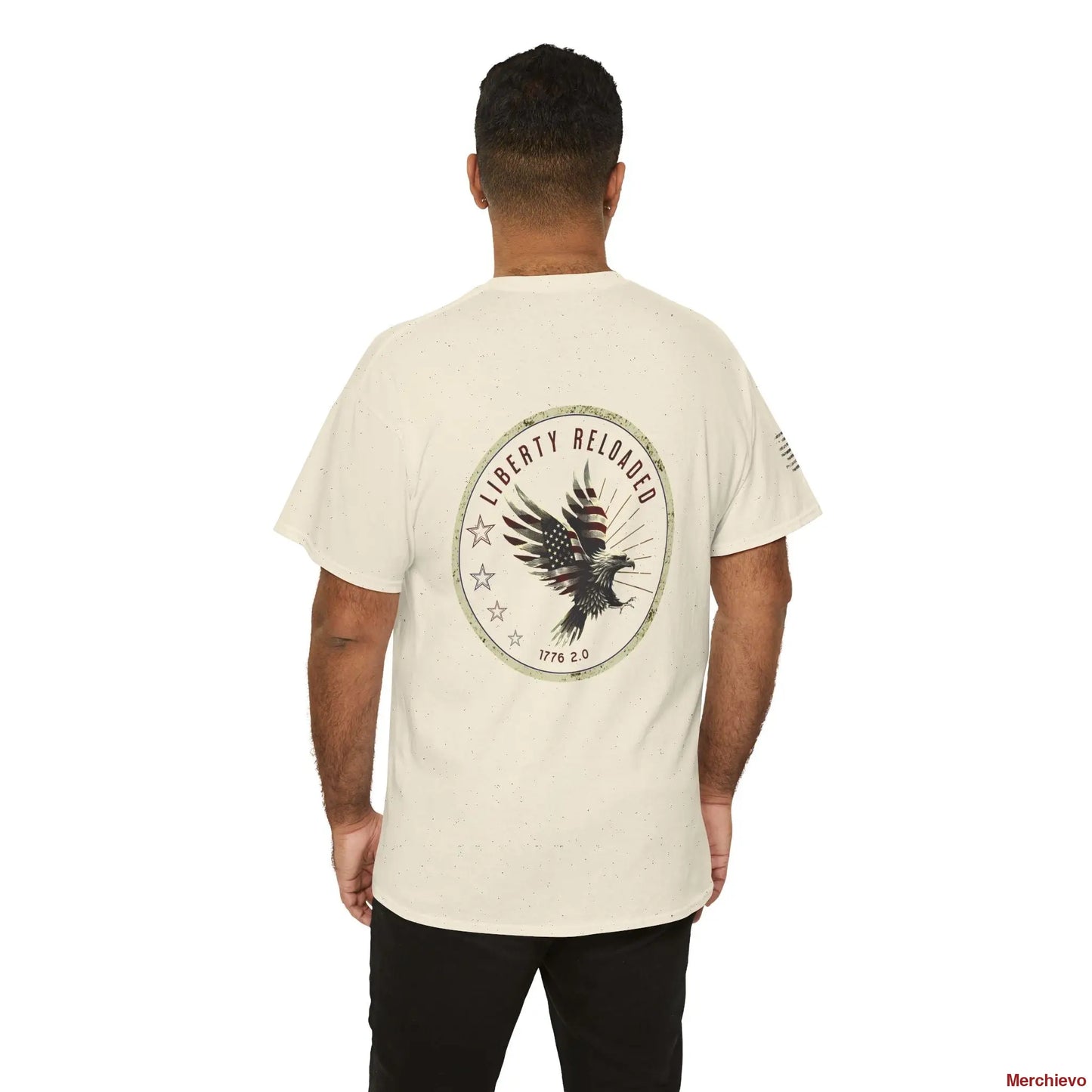 Liberty Reloaded 2.0 - Vintage Eagle Patriotic Heavy Cotton Tee T-Shirt