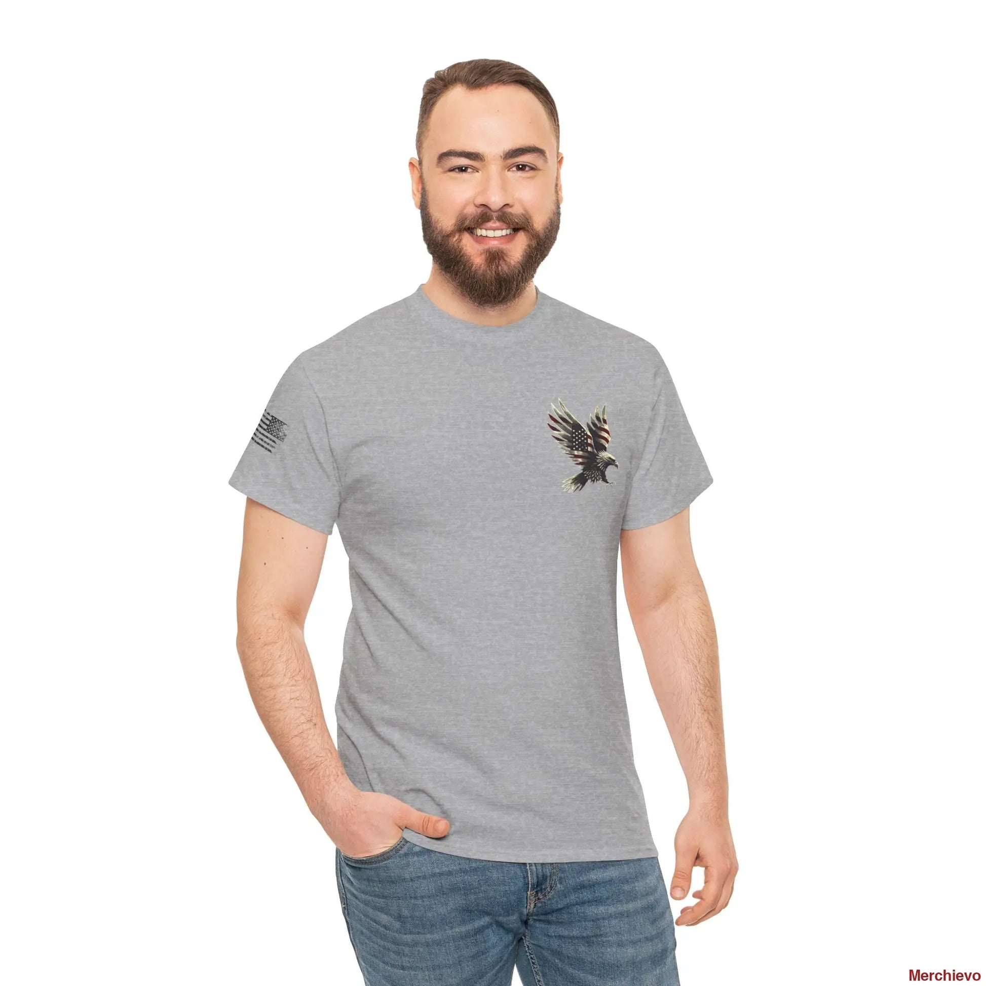 Liberty Reloaded 2.0 - Vintage Eagle Patriotic Heavy Cotton Tee T-Shirt