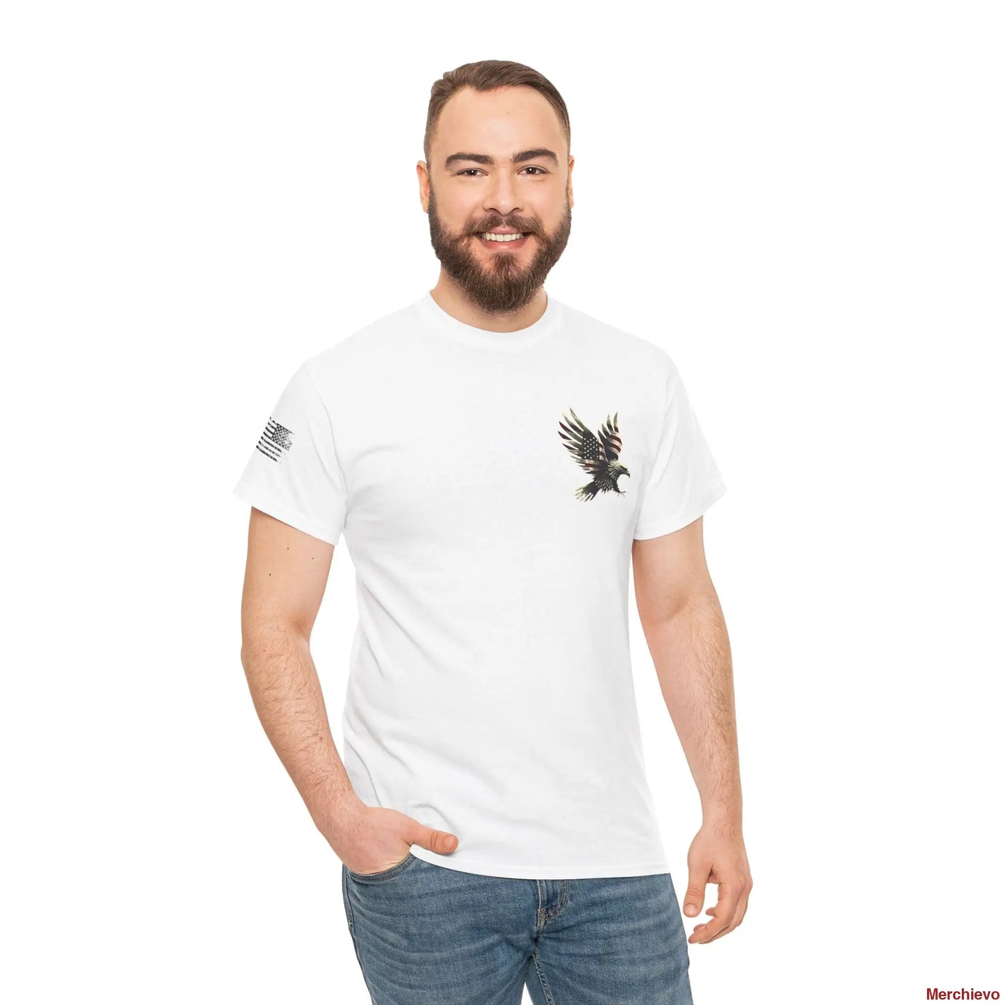 Liberty Reloaded 2.0 - Vintage Eagle Patriotic Heavy Cotton Tee White / L T-Shirt