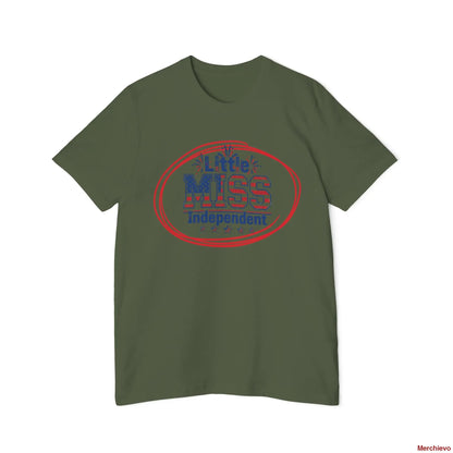Little Miss 4th of July Retro Van Kids T-Shirt - Patriotic Youth Independence Day Tee T-Shirt