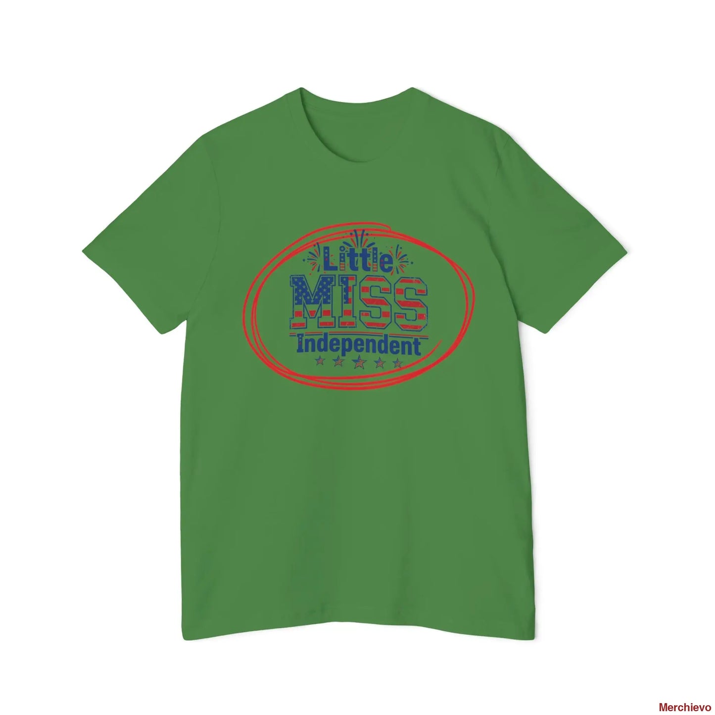 Little Miss 4th of July Retro Van Kids T-Shirt - Patriotic Youth Independence Day Tee T-Shirt