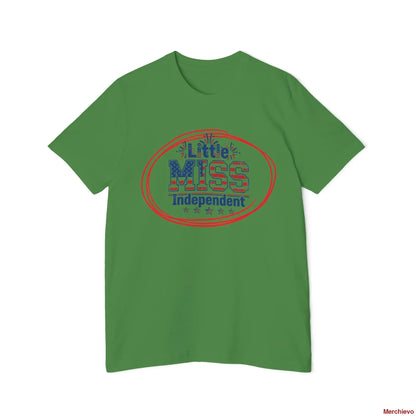 Little Miss 4th of July Retro Van Kids T-Shirt - Patriotic Youth Independence Day Tee T-Shirt