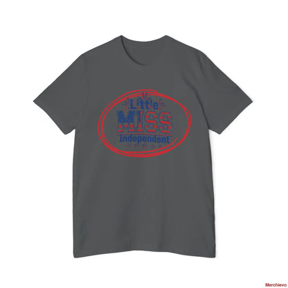 Little Miss 4th of July Retro Van Kids T-Shirt - Patriotic Youth Independence Day Tee T-Shirt
