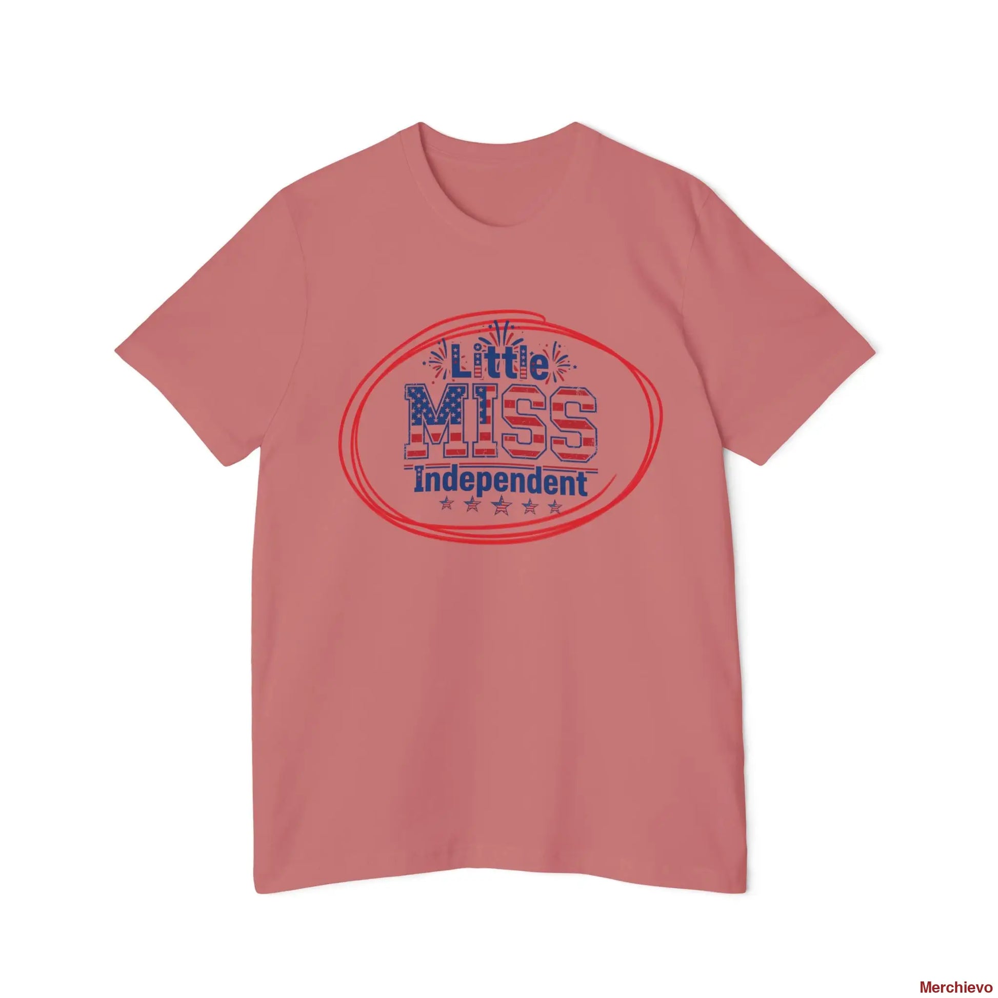 Little Miss 4th of July Retro Van Kids T-Shirt - Patriotic Youth Independence Day Tee T-Shirt