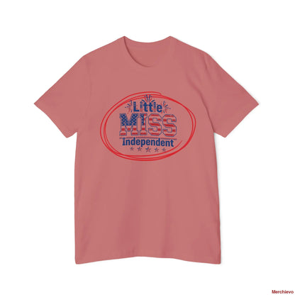 Little Miss 4th of July Retro Van Kids T-Shirt - Patriotic Youth Independence Day Tee T-Shirt
