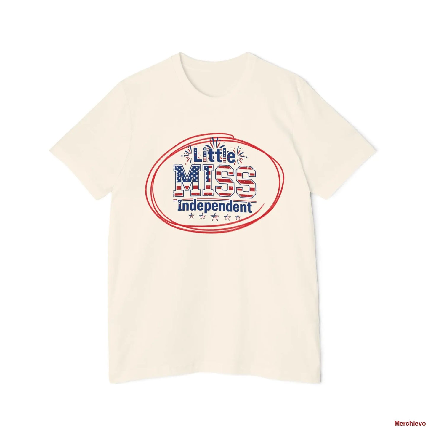 Little Miss 4th of July Retro Van Kids T-Shirt - Patriotic Youth Independence Day Tee T-Shirt
