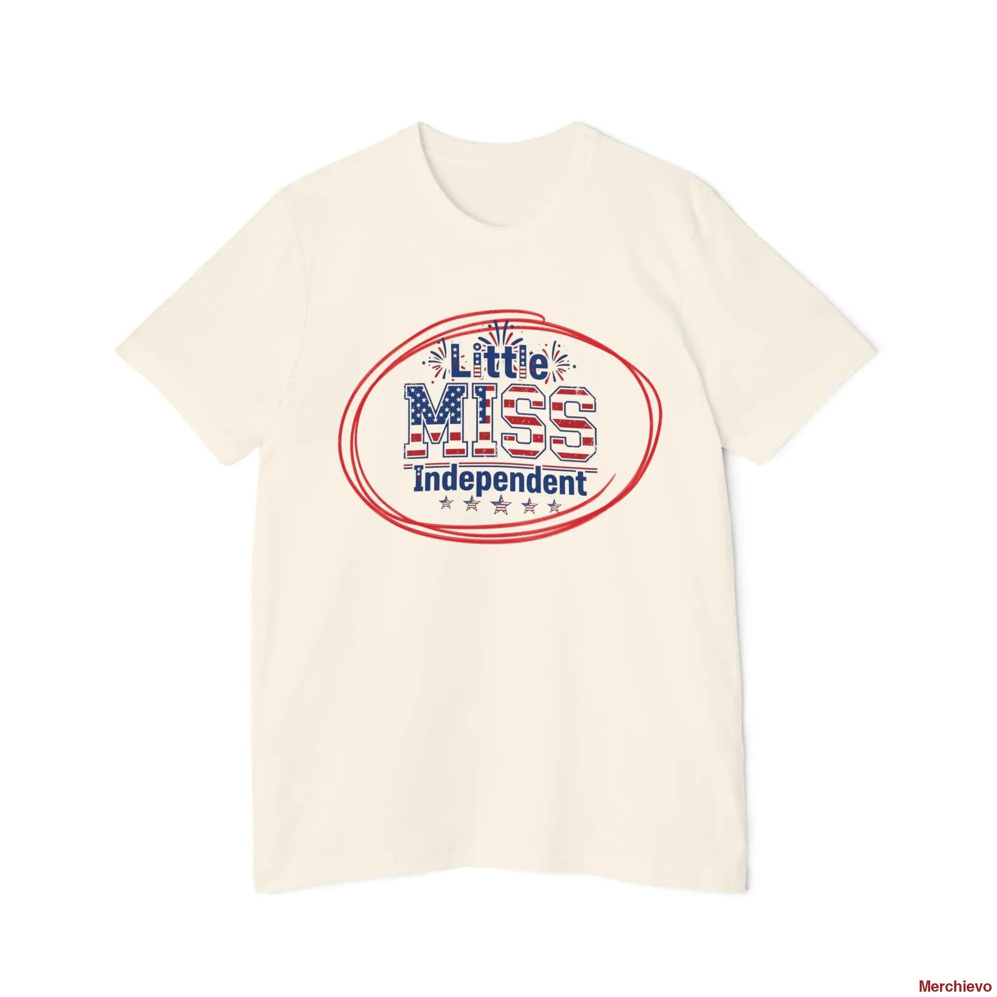 Little Miss 4th of July Retro Van Kids T-Shirt - Patriotic Youth Independence Day Tee T-Shirt
