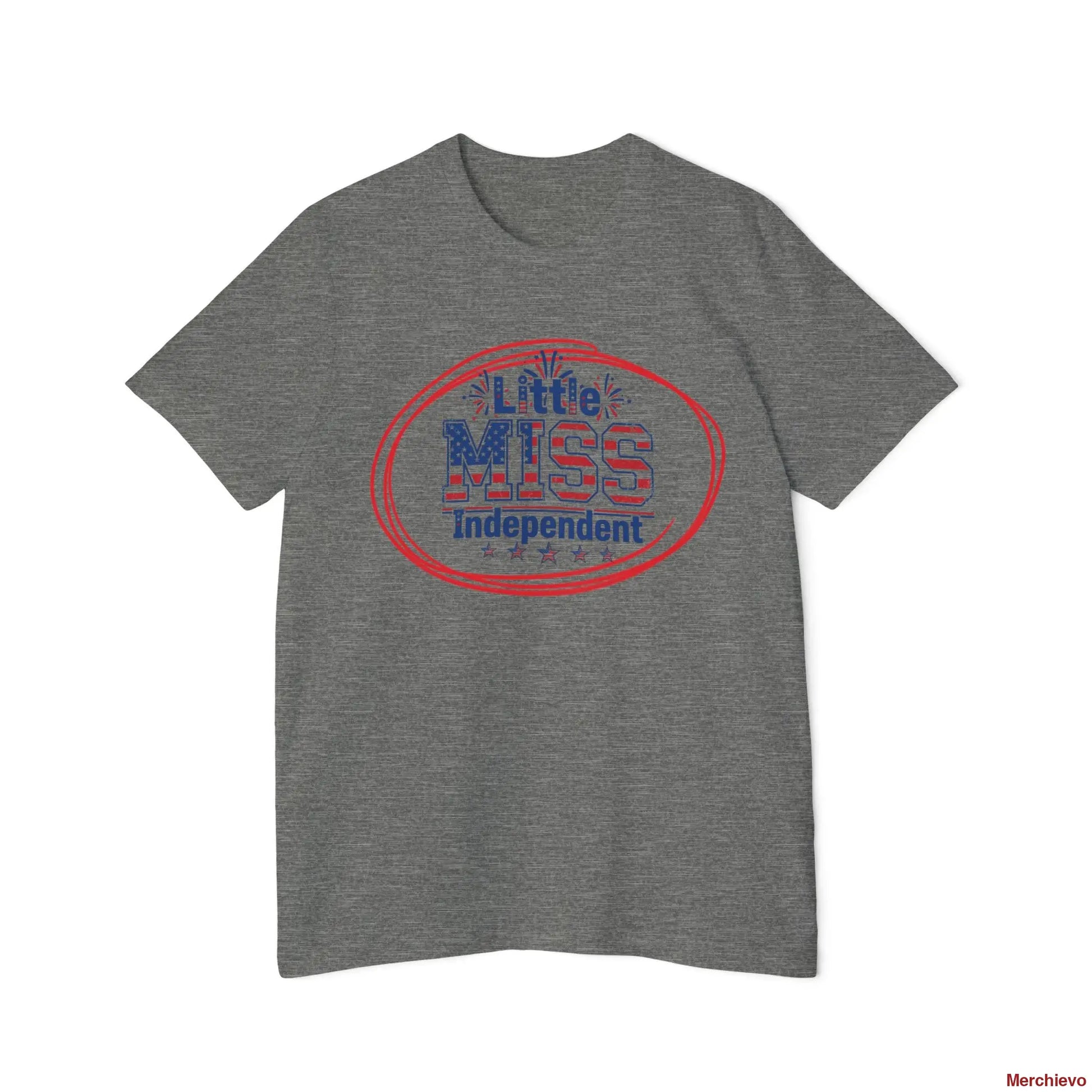Little Miss 4th of July Retro Van Kids T-Shirt - Patriotic Youth Independence Day Tee T-Shirt
