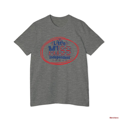 Little Miss 4th of July Retro Van Kids T-Shirt - Patriotic Youth Independence Day Tee T-Shirt