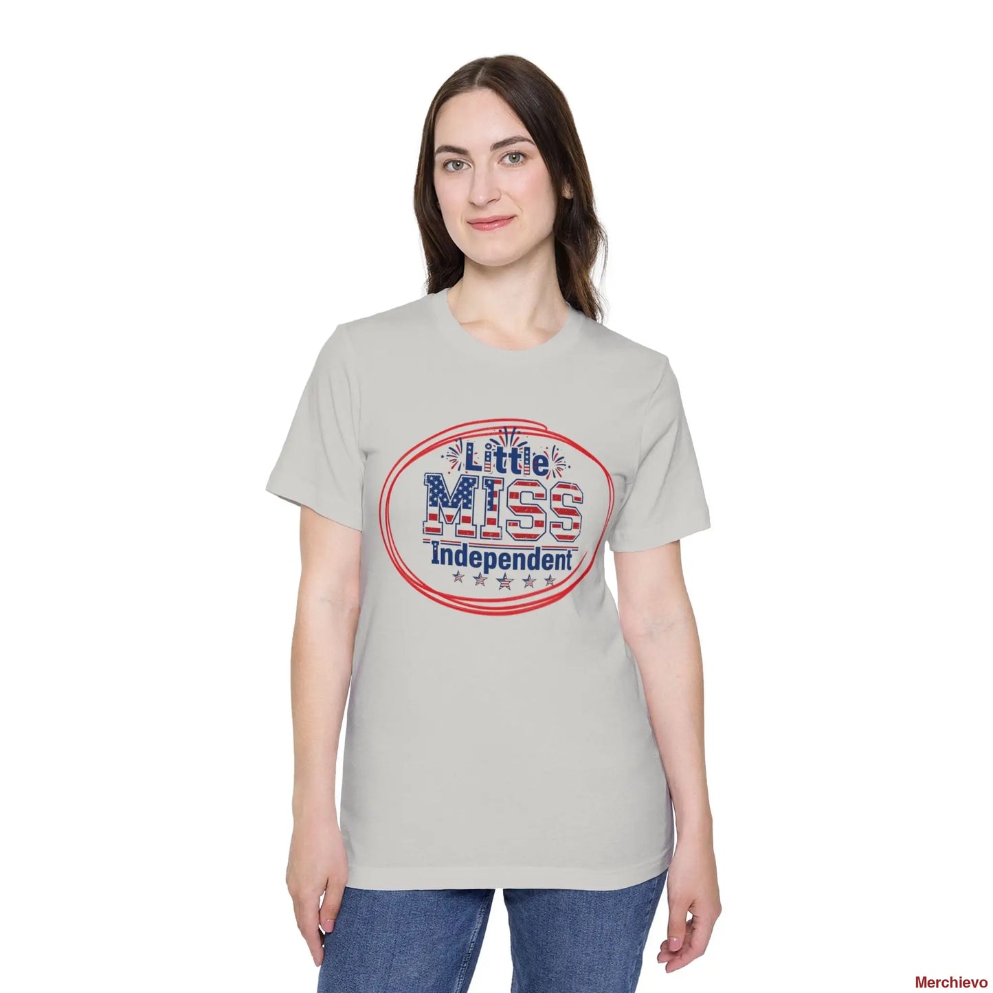Little Miss 4th of July Retro Van Kids T-Shirt - Patriotic Youth Independence Day Tee T-Shirt