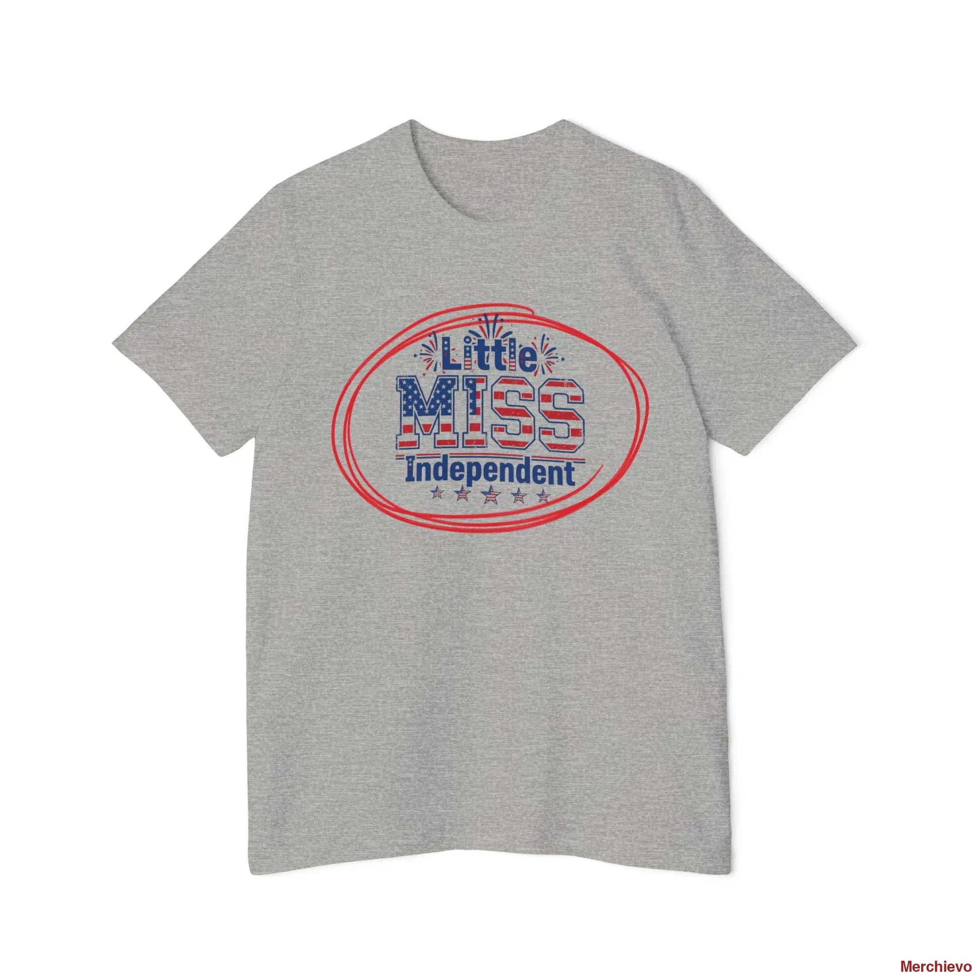 Little Miss 4th of July Retro Van Kids T-Shirt - Patriotic Youth Independence Day Tee T-Shirt