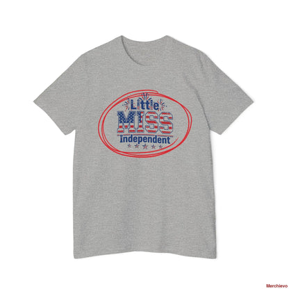 Little Miss 4th of July Retro Van Kids T-Shirt - Patriotic Youth Independence Day Tee T-Shirt