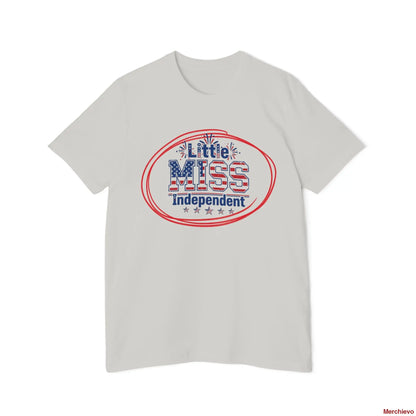 Little Miss 4th of July Retro Van Kids T-Shirt - Patriotic Youth Independence Day Tee T-Shirt