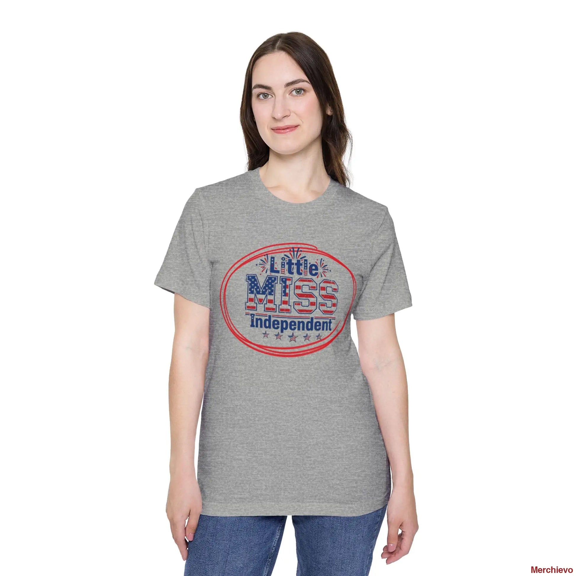 Little Miss 4th of July Retro Van Kids T-Shirt - Patriotic Youth Independence Day Tee Athletic Heather / XS T-Shirt