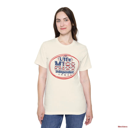 Little Miss 4th of July Retro Van Kids T-Shirt - Patriotic Youth Independence Day Tee Natural / XS T-Shirt