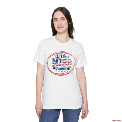 Little Miss 4th of July Retro Van Kids T-Shirt - Patriotic Youth Independence Day Tee White / XS T-Shirt