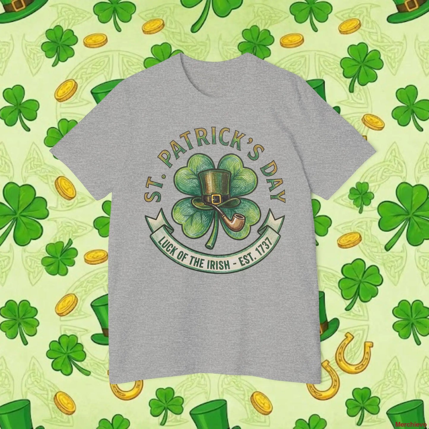Luck of the Irish Shamrock T-Shirt | Vintage St. Patrick’s Day Graphic Tee T-Shirt