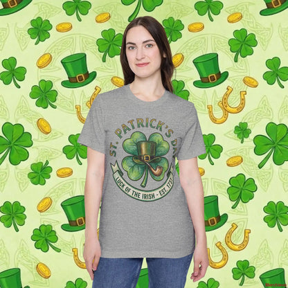 Luck of the Irish Shamrock T-Shirt | Vintage St. Patrick’s Day Graphic Tee Athletic Heather / XS T-Shirt