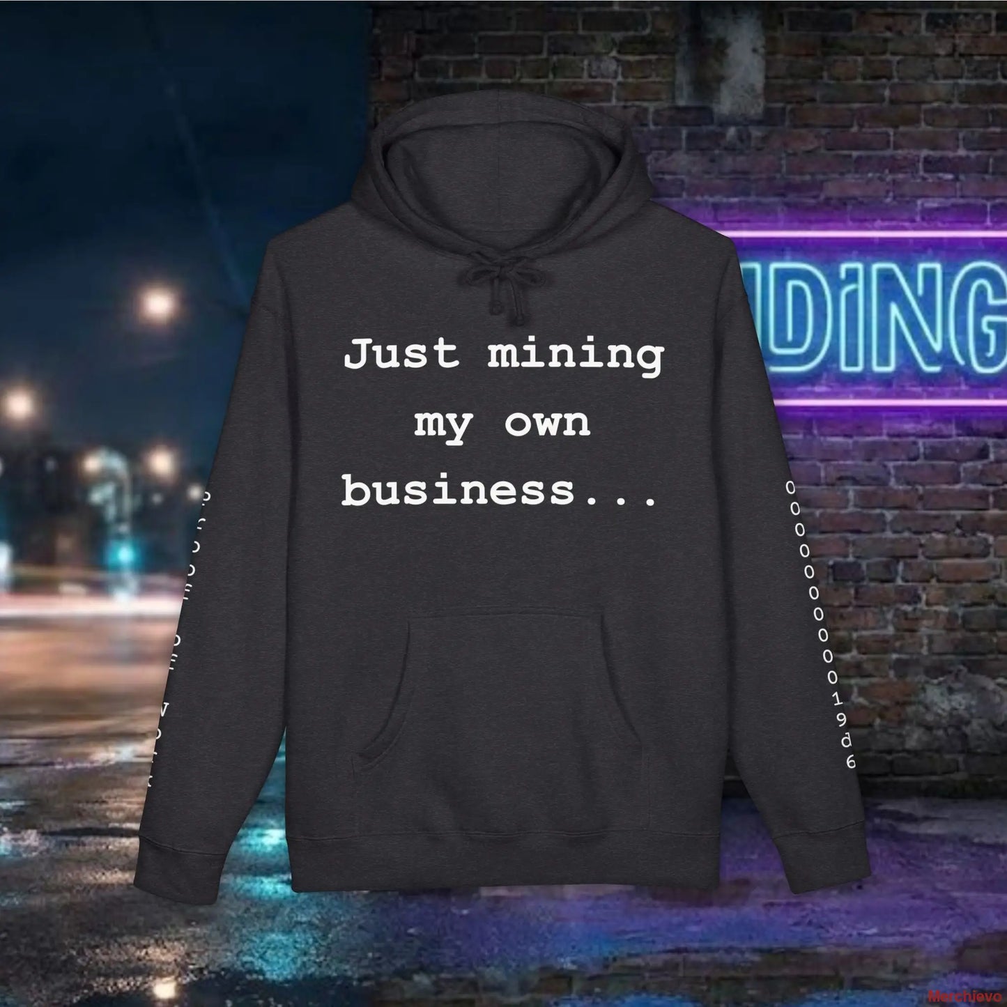 Mining My Own Business Bitcoin Developer Code Hoodie | Dark Edition S / Charcoal Heather Hoodie