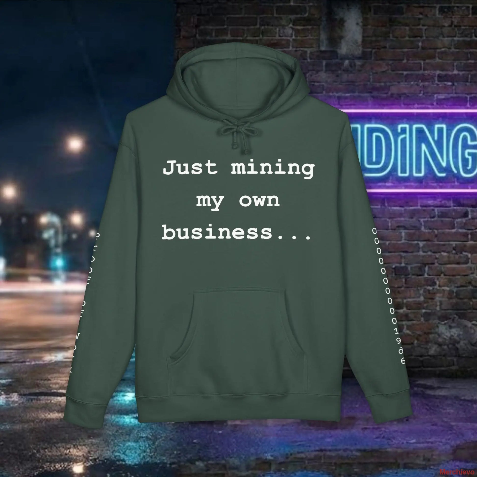 Mining My Own Business Bitcoin Developer Code Hoodie | Dark Edition XS / Alpine Green Hoodie