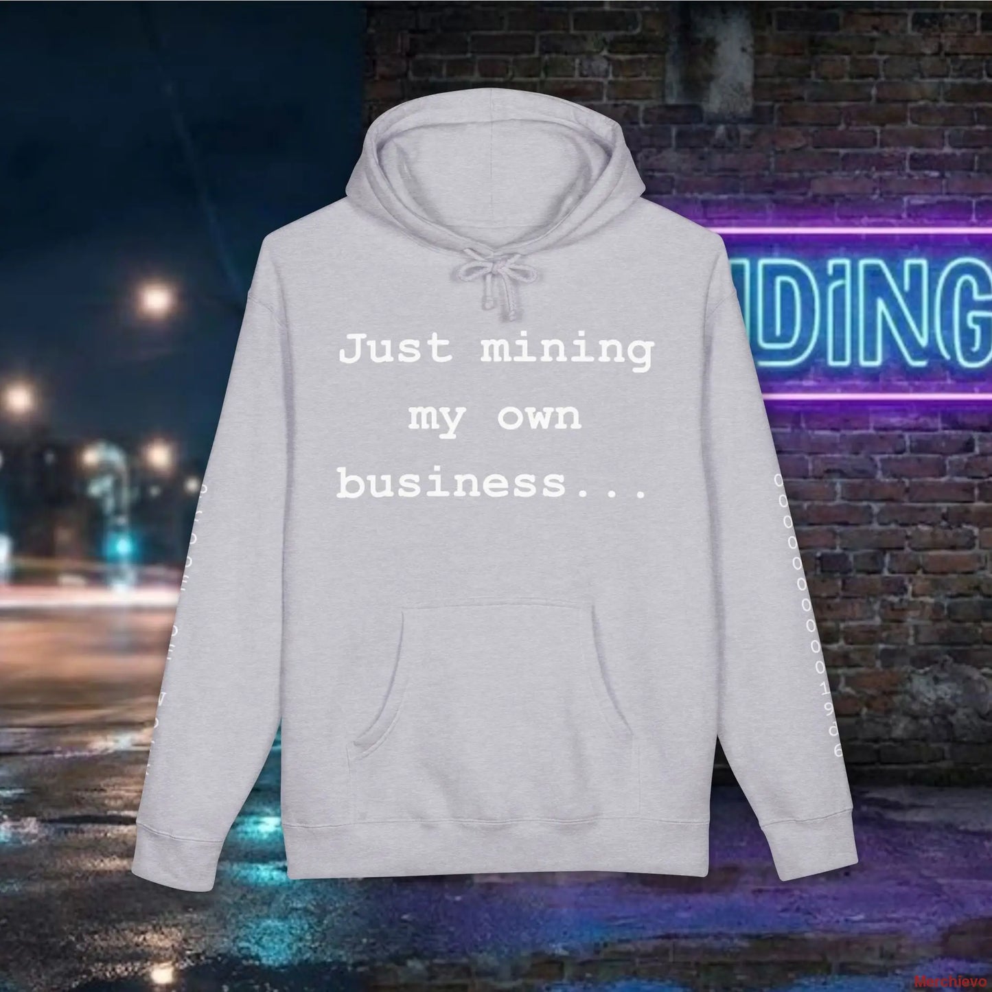Mining My Own Business Bitcoin Developer Code Hoodie | Dark Edition XS / Grey Heather Hoodie