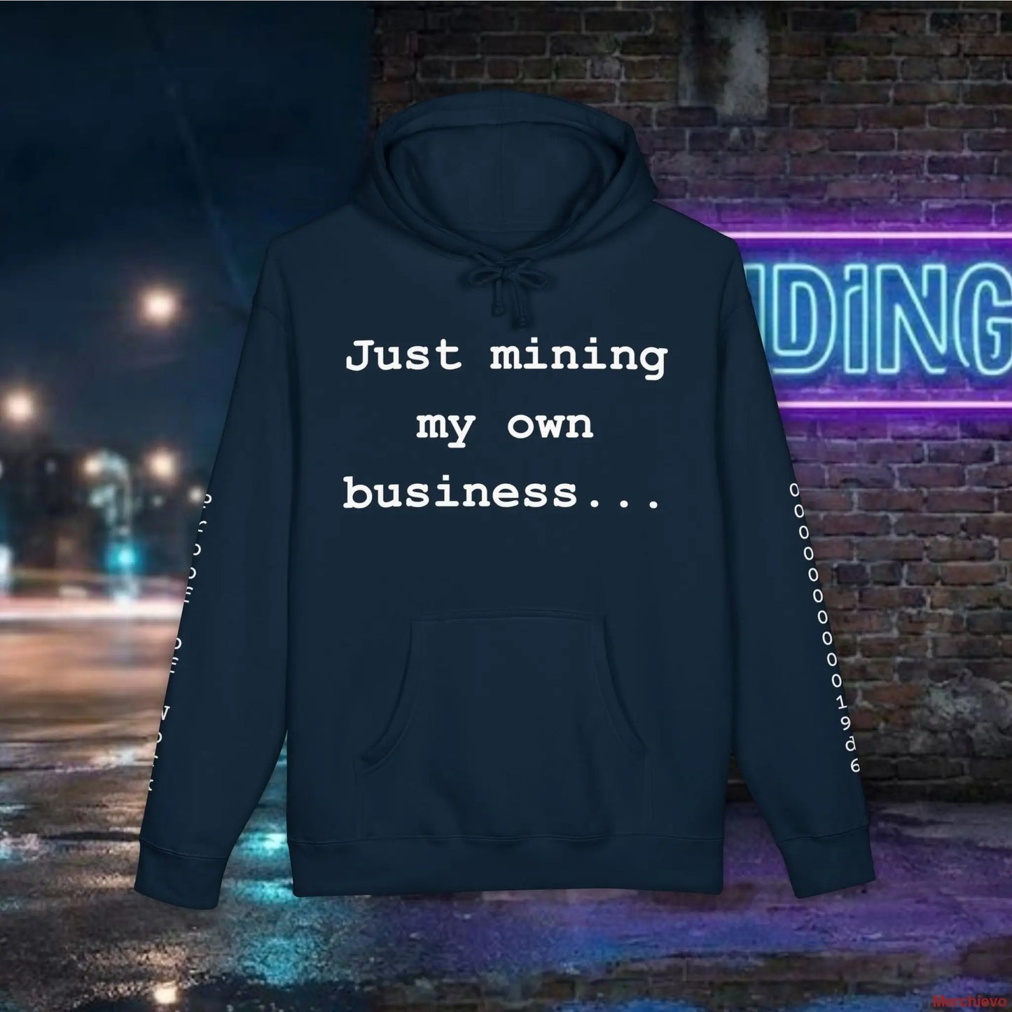 Mining My Own Business Bitcoin Developer Code Hoodie | Dark Edition XS / Navy Hoodie