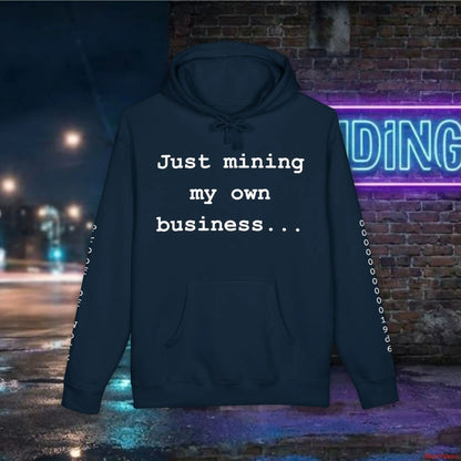 Mining My Own Business Bitcoin Developer Code Hoodie | Dark Edition XS / Navy Hoodie