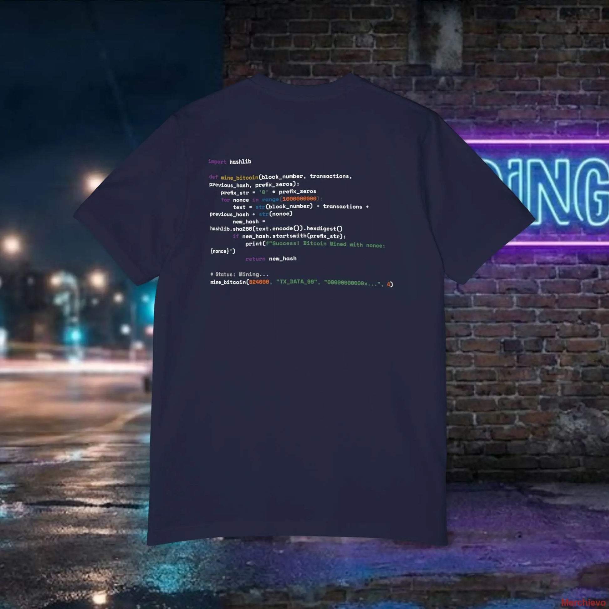 Mining My Own Business Python Code Tee | Dark Edition T-Shirt