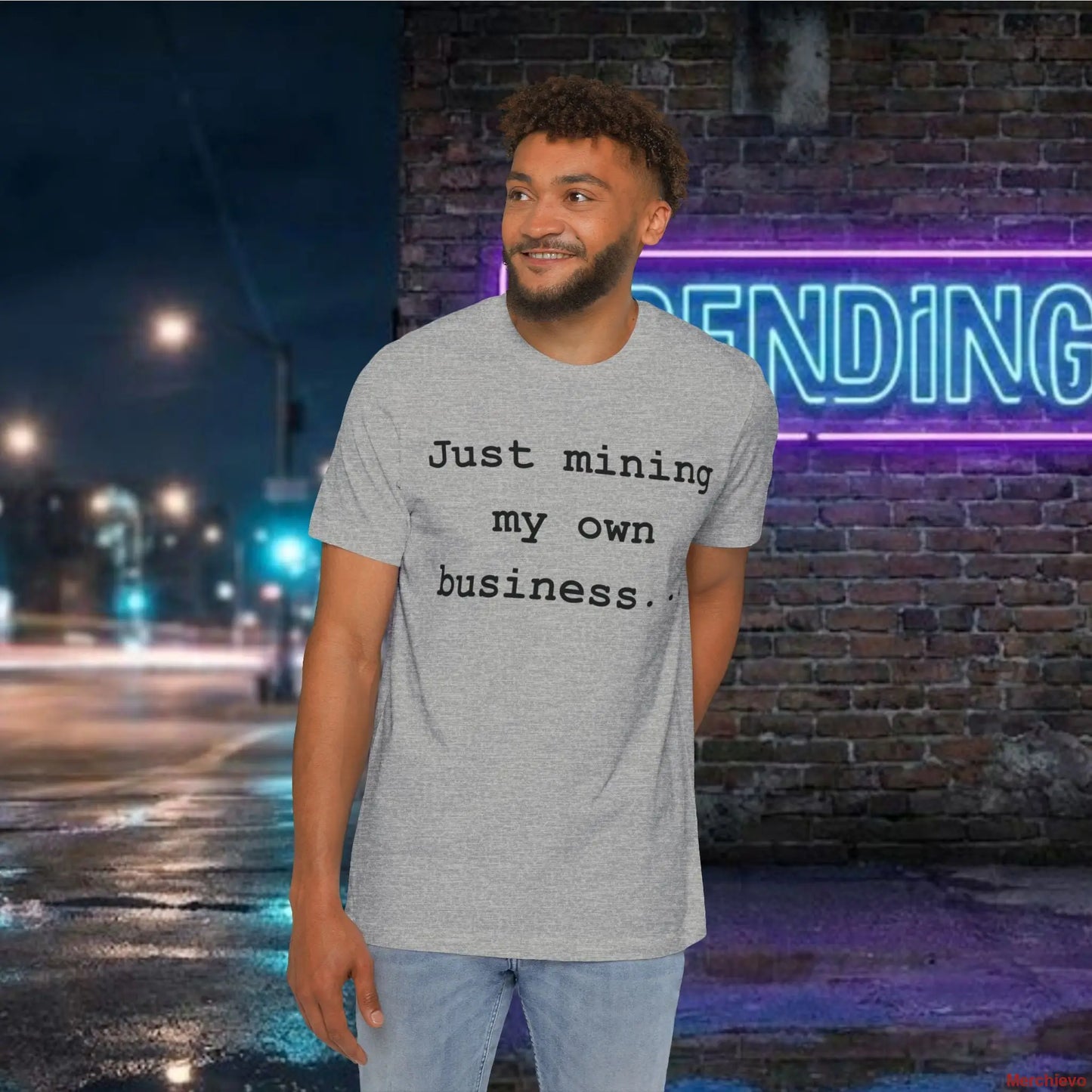 Mining My Own Business T-Shirt | Bitcoin Developer Code Tee | Funny Crypto Mining & Coder Shirt Athletic Heather / XS