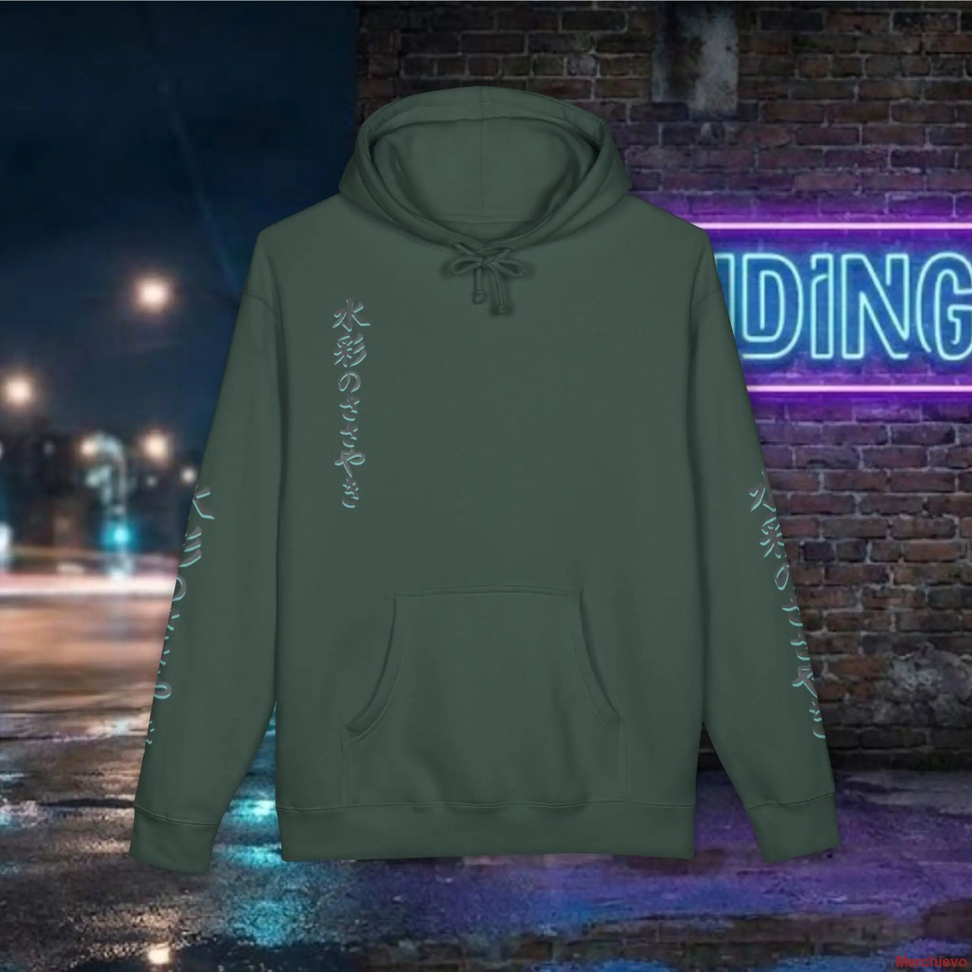 Neo-Tokyo Kimono Hoodie — Urban Techwear Aesthetic XS / Alpine Green Hoodie