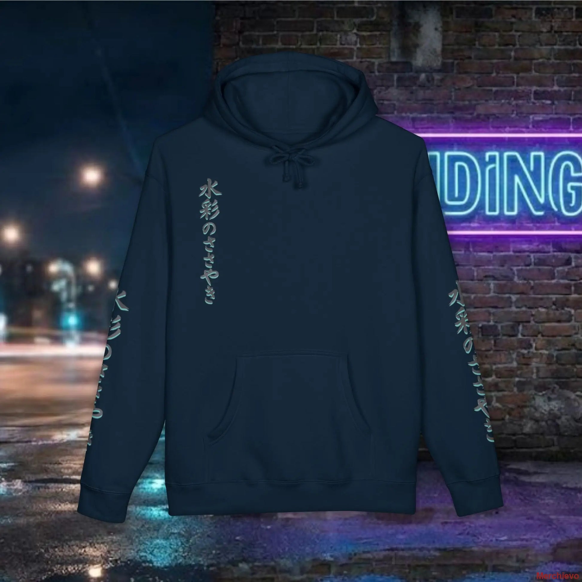 Neo-Tokyo Kimono Hoodie — Urban Techwear Aesthetic XS / Navy Hoodie