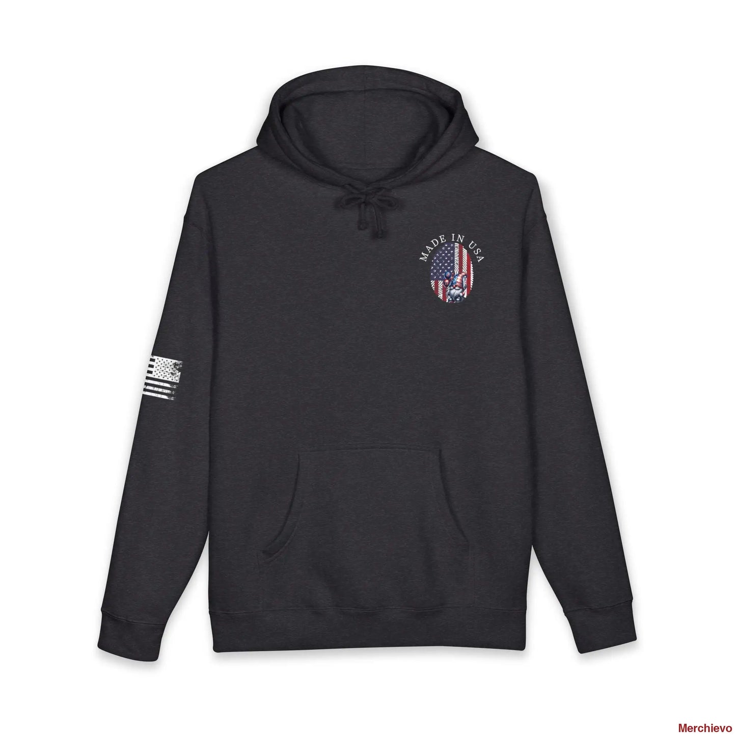 Patriot American Woman Hoodie | Patriotic Graphic Pullover Hoodie S / Charcoal Heather Hoodie