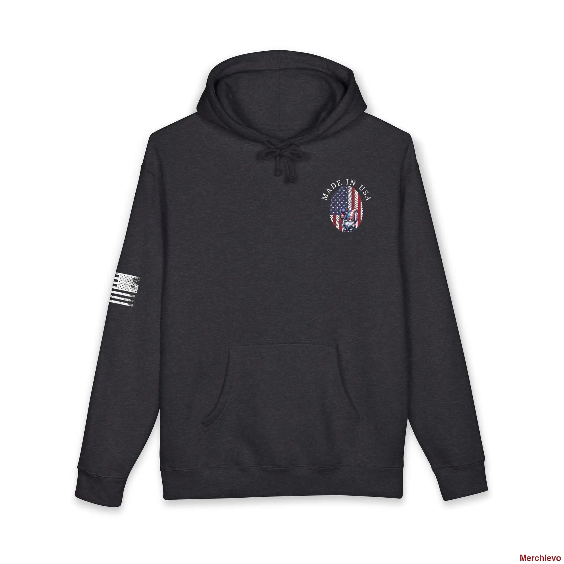 Patriot American Woman Hoodie | Patriotic Graphic Pullover Hoodie S / Charcoal Heather Hoodie