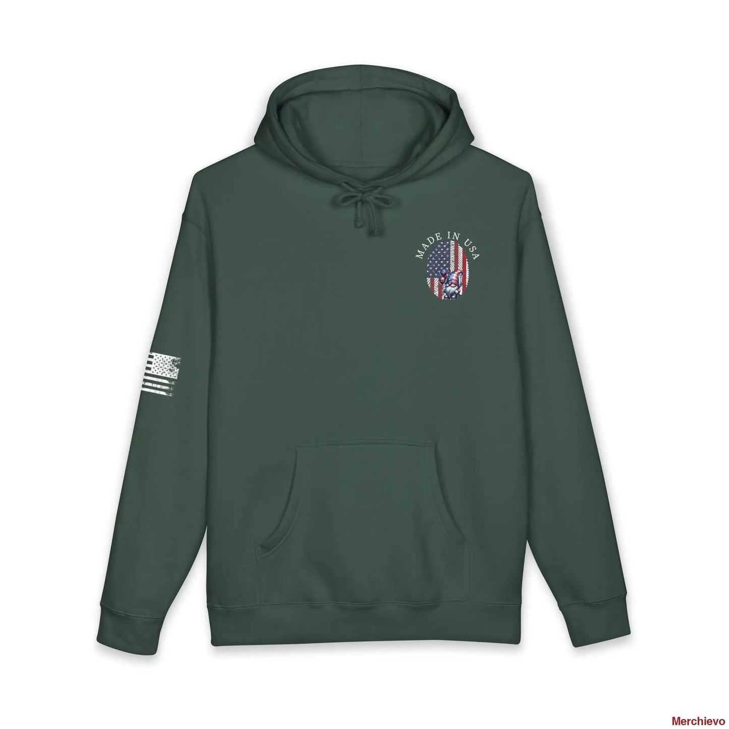 Patriot American Woman Hoodie | Patriotic Graphic Pullover Hoodie XS / Alpine Green Hoodie