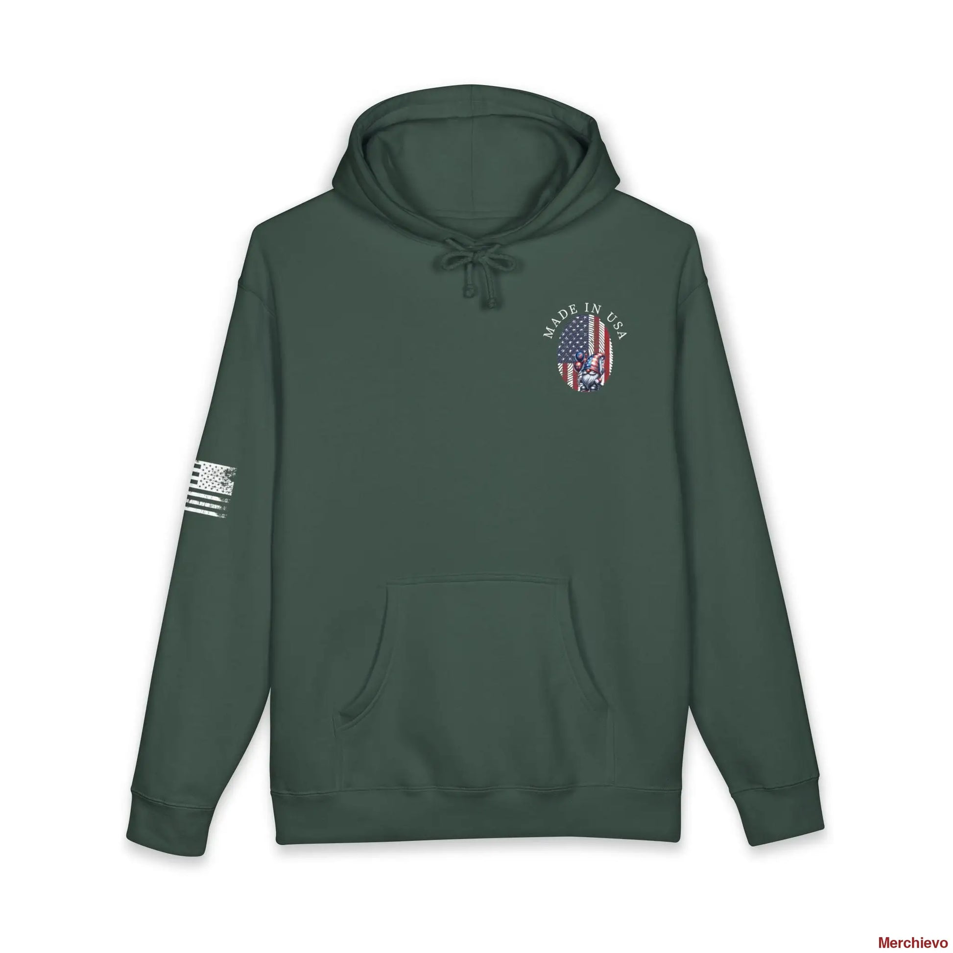Patriot American Woman Hoodie | Patriotic Graphic Pullover Hoodie XS / Alpine Green Hoodie