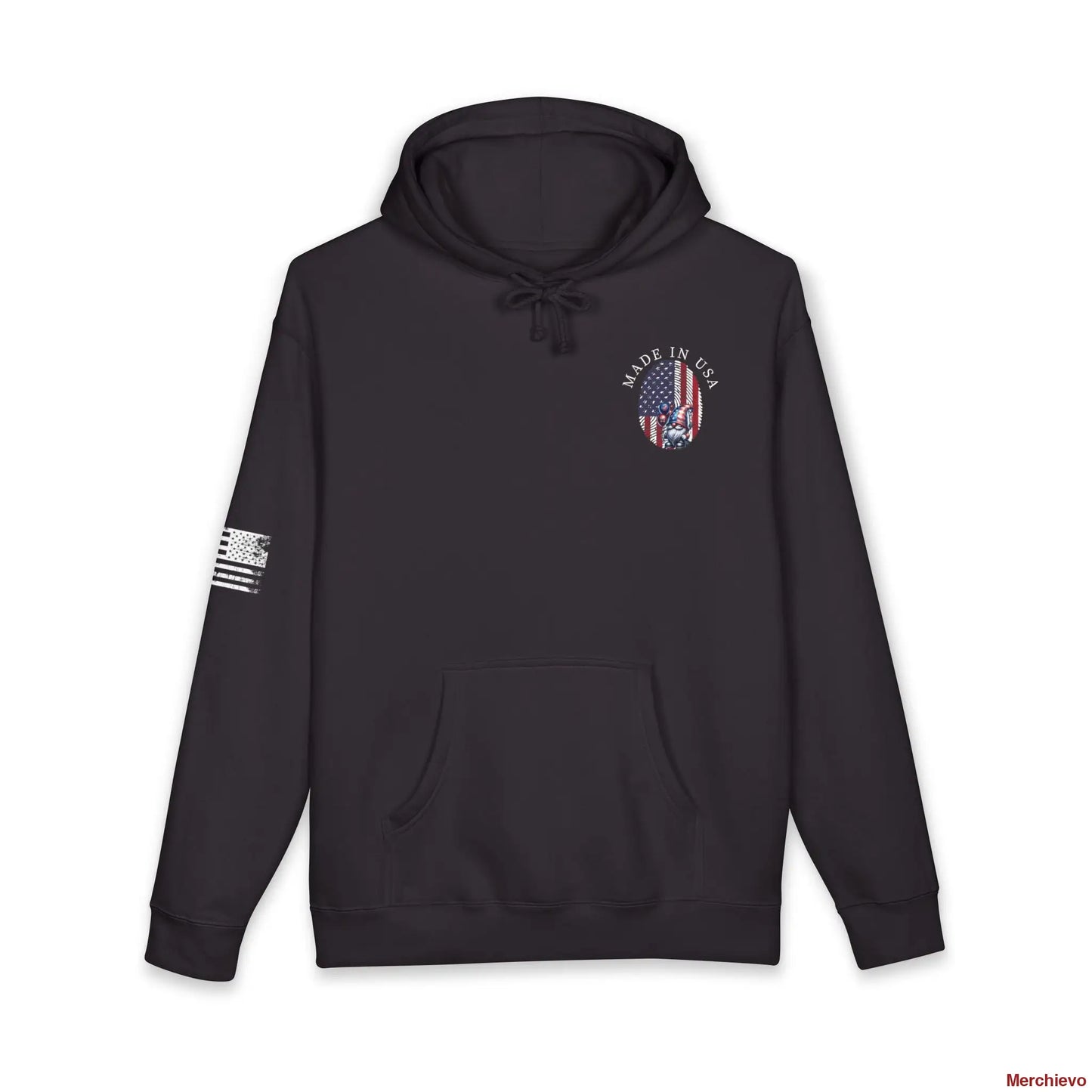 Patriot American Woman Hoodie | Patriotic Graphic Pullover Hoodie XS / Black Hoodie