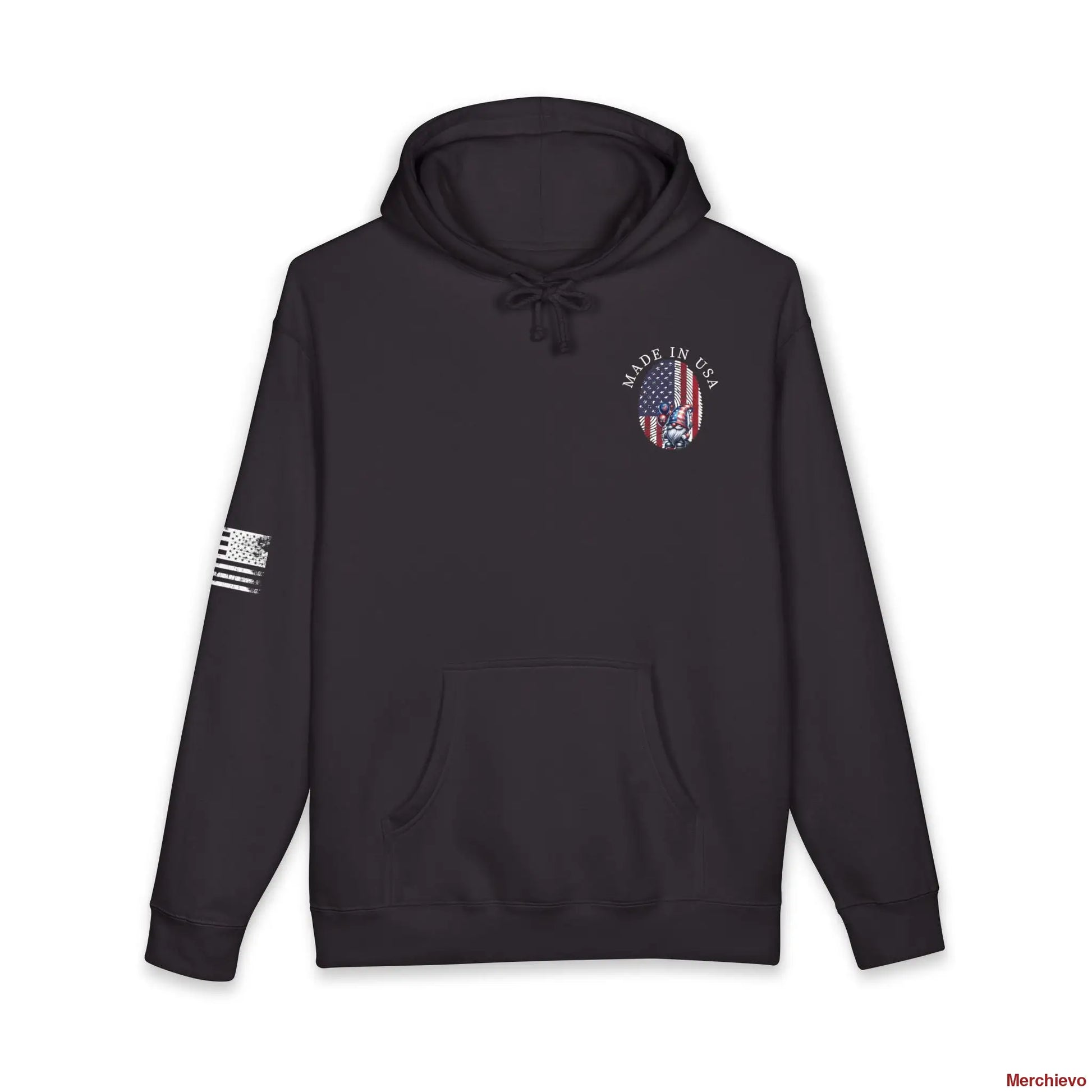 Patriot American Woman Hoodie | Patriotic Graphic Pullover Hoodie XS / Black Hoodie
