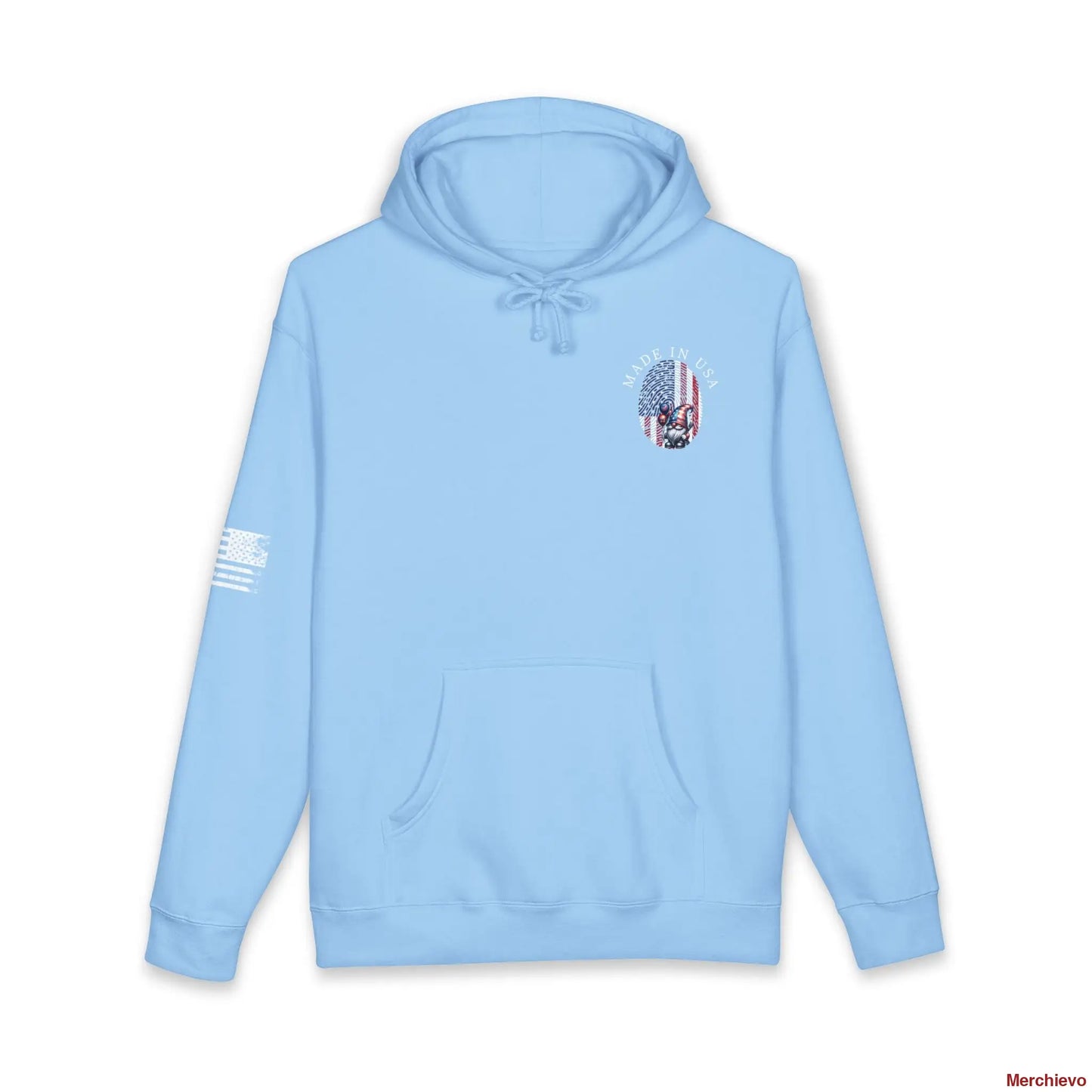 Patriot American Woman Hoodie | Patriotic Graphic Pullover Hoodie XS / Blue Aqua Hoodie