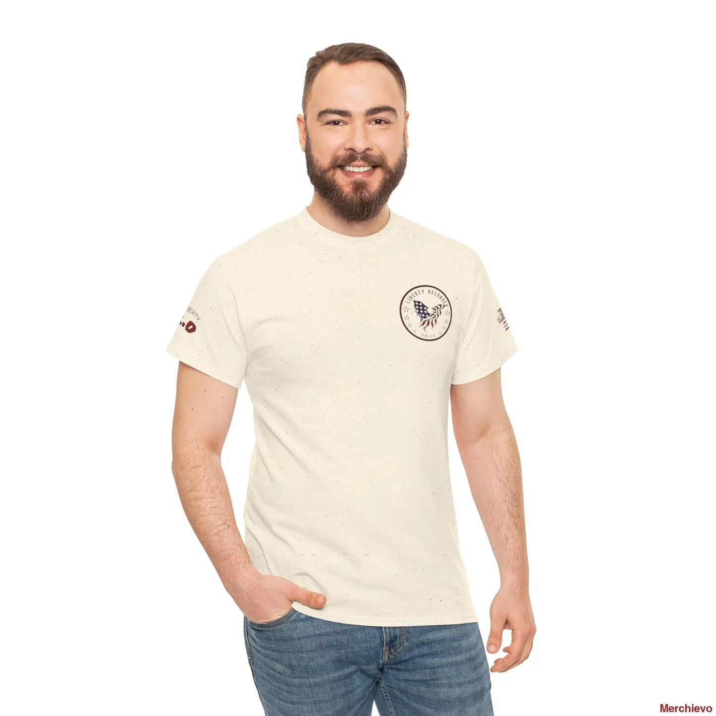 Reloaded 2.0 - Light Wash Heritage Eagle Heavyweight T-Shirt Natural / S T-Shirt
