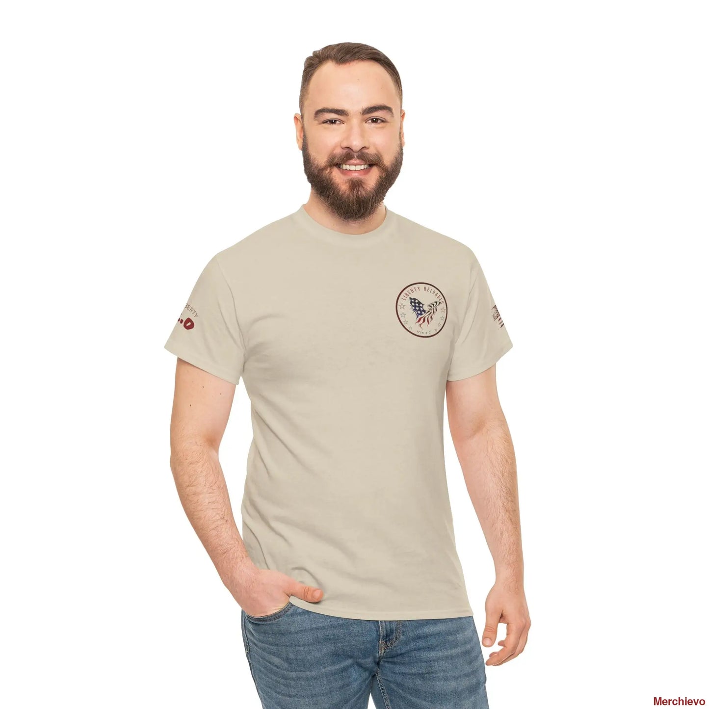 Reloaded 2.0 - Light Wash Heritage Eagle Heavyweight T-Shirt Sand / S T-Shirt